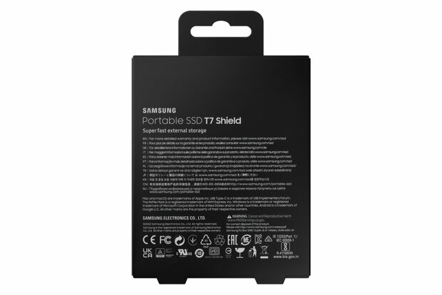 Samsung T7 Shield 2TB Portable SSD - 1.050MB/s Zwart