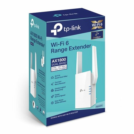 TP-Link RE605X netwerkextender Wit 1000 Mbit/s