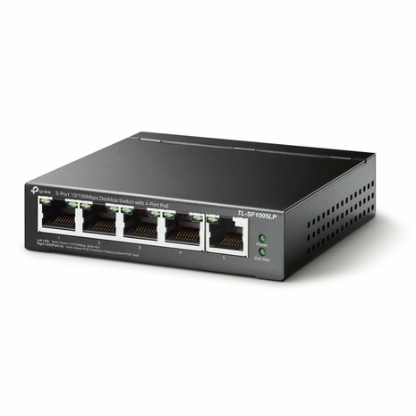 TP-Link TL-SF1005LP netwerk-switch Unmanaged Fast Ethernet (10/100) Power over Ethernet (PoE) Zwart