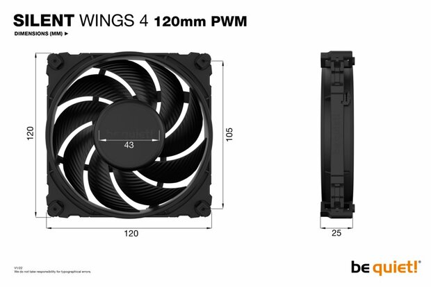 be quiet! SILENT WINGS 4 | 120mm PWM Computer behuizing Ventilator 12 cm Zwart 1 stuk(s)