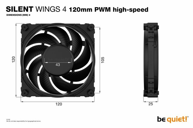 be quiet! SILENT WINGS 4 | 120mm PWM Computer behuizing Ventilator 12 cm Zwart 1 stuk(s)