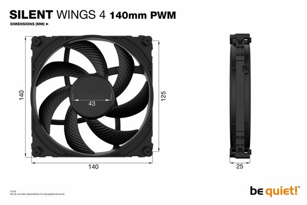 be quiet! SILENT WINGS 4 | 140mm PWM Computer behuizing Ventilator 14 cm Zwart 1 stuk(s)