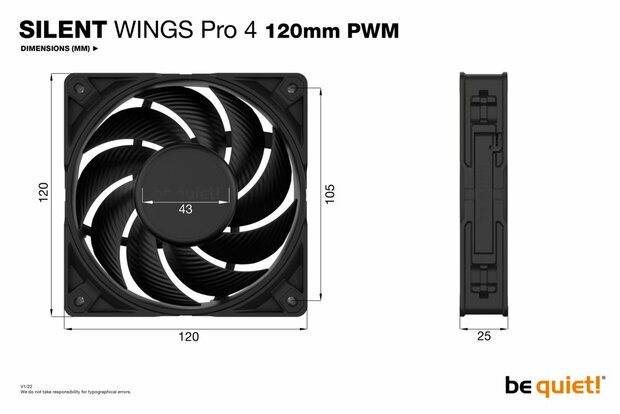 be quiet! SILENT WINGS PRO 4 | 120mm PWM Computer behuizing Ventilator 12 cm Zwart 1 stuk(s)