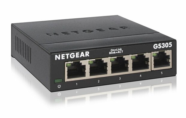 NETGEAR GS305 Unmanaged L2 Gigabit Ethernet (10/100/1000) Zwart