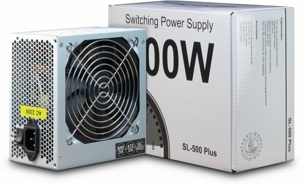 Inter-Tech SL-500 Plus power supply unit 500 W 20+4 pin ATX ATX Zilver