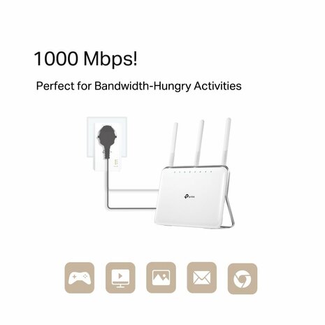 TP-Link AV1000 | Powerline Adapter Set | 1000 Mbps | Gigabit Ethernet | Starter Kit