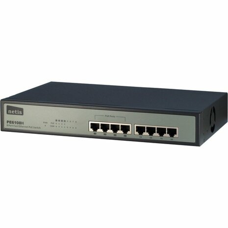 Inter-Tech Netis 19" Switch | 8 Poorten | 4x PoE | Rackmount