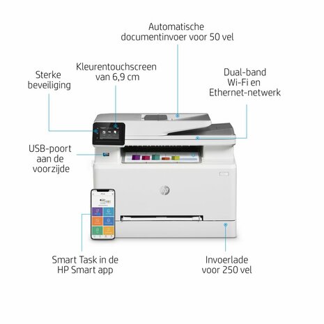 HP Color LaserJet Pro M282nw Laserprinter | 600 x 600 DPI | Wifi | Kleur