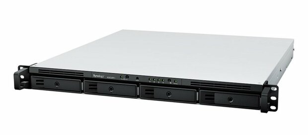 Synology RS822RP+ | 4-Bay 1U Rackmount NAS | AMD Ryzen V1500B | 2GB DDR4 ECC (Uitbreidbaar tot 32GB) | Redundante Voeding | 4x 1GbE LAN | PCIe 3.0 | DSM