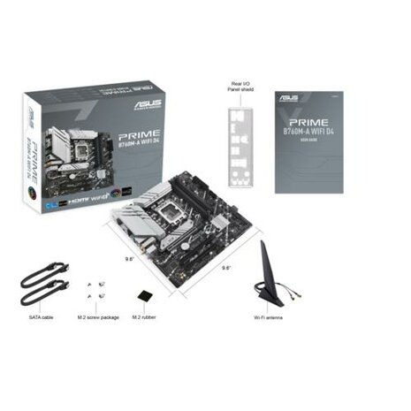 ASUS PRIME B760M-A WIFI D4 | Socket LGA 1700 | Intel B760 | 4xDDR4 | Micro-ATX | Moederbord