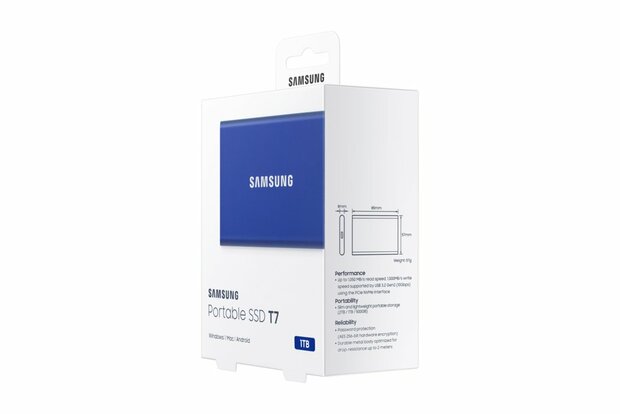 Samsung Portable SSD T7 1000 GB Blauw