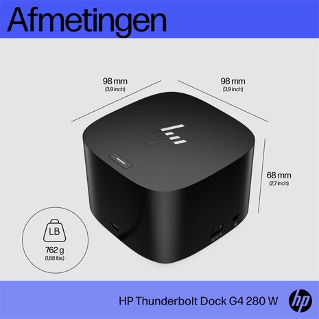 HP G2 Docking Station | Thunderbolt 280W | Zwart