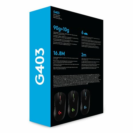 Logitech G403 Hero | Draadloze Gaming Muis | RF-Draadloos | 25.600 DPI | Zwart