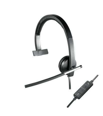 Logitech H650e | Bedraade On-ear Mono Headset | USB-A | Zwart/Zilver