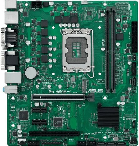 ASUS Pro H610M-C-CSM | Socket LGA 1700 | Intel H610 | 2xDDR5 | Micro-ATX | Moederbord