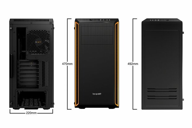 be quiet! Pure Base 600 Window | Midi Tower Case | Zwart/Oranje