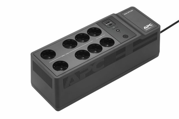 APC Back-UPS BE850G2-GR | 850 VA | 8 Schuko Stopcontacten (6 op Accu) | USB Type-A & C | AVR Spanningstabilisatie | Bescherming tegen Stroomstoringen