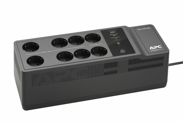 APC Back-UPS BE850G2-GR | 850 VA | 8 Schuko Stopcontacten (6 op Accu) | USB Type-A & C | AVR Spanningstabilisatie | Bescherming tegen Stroomstoringen