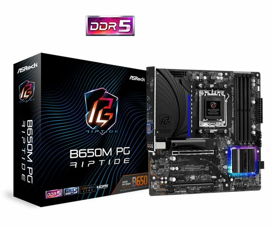 Asrock B650M PG Riptide | Socket AM5 | AMD B650 | 4xDDR5 | Micro-ATX | Moederbord