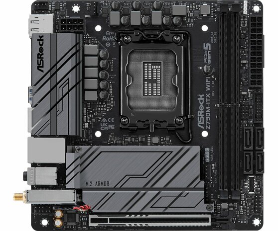 Asrock Z790M-ITX WiFi | Socket LGA 1700 | Intel Z790 | 2xDDR5 | Mini-ITX | Moederbord