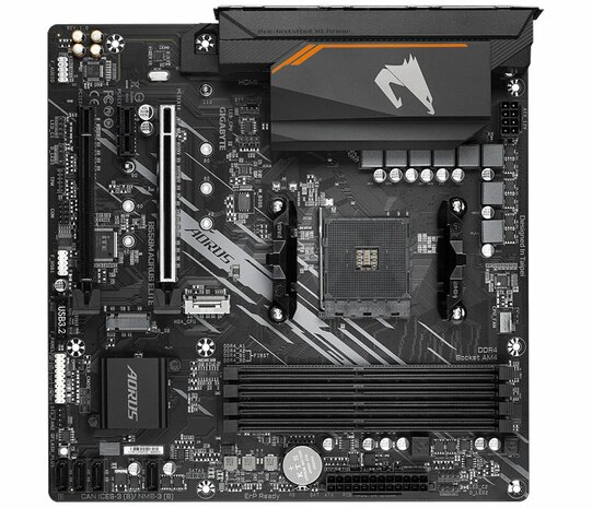 Gigabyte B550M AORUS ELITE | Socket AM4 | AMD B550 | 4xDDR4 | Micro-ATX | Moederbord