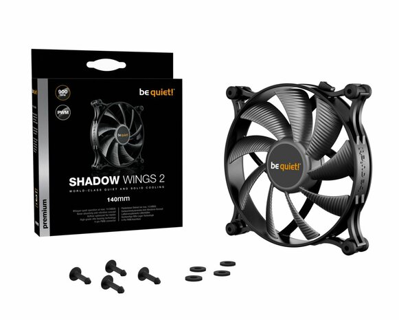 be quiet! Shadow Wings 2 140mm PWM Computer behuizing Ventilator 14 cm Zwart