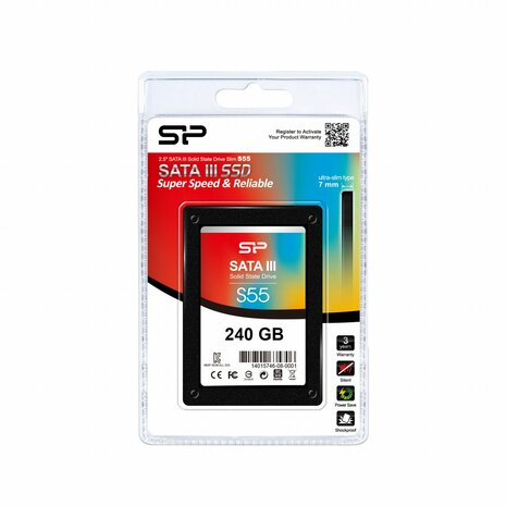 Silicon Power Slim S55 | 240GB SATA SSD | 2.5'' | 520MB/s