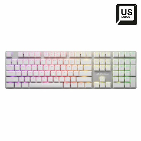 Sharkoon PureWriter RGB Wit | Bedraad Toetsenbord | QWERTY US