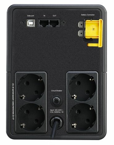 APC BX1200MI-GR Back-UPS | 1200 VA / 650 W | 4 Schuko Stopcontacten | Automatische Spanningsregeling (AVR) | LED-indicator | Compacte Noodstroomvoorziening