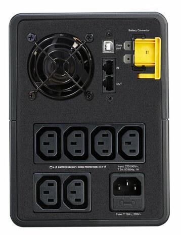APC Back-UPS BX1600MI | 1600 VA / 900 W | 6x IEC C13 Stopcontacten | AVR Spanningsregeling | LED-Statusindicator | Robuuste Tower UPS