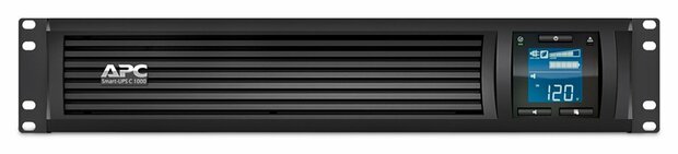 APC Smart-UPS SMC1000I-2UC | 1000 VA / 600 W | 2U Rackmount | 4x IEC C13 Stopcontacten | AVR Spanningsregeling | LCD-scherm | SmartConnect