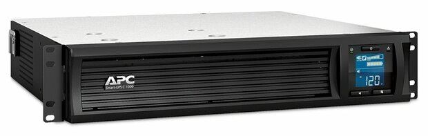APC Smart-UPS SMC1000I-2UC | 1000 VA / 600 W | 2U Rackmount | 4x IEC C13 Stopcontacten | AVR Spanningsregeling | LCD-scherm | SmartConnect
