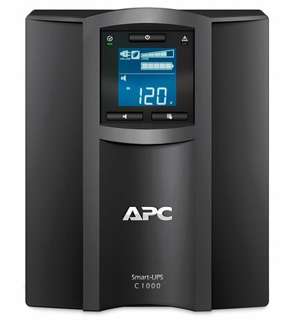 APC Smart-UPS SMC1000IC | 1000 VA / 600 W | Tower UPS | 8x IEC C13 Stopcontacten | Pure Sine Wave | AVR Spanningsregeling | LCD-scherm | SmartConnect