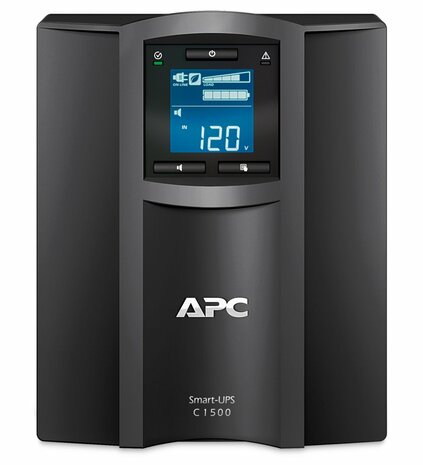 APC Smart-UPS SMC1500IC | 1500 VA / 900 W | Zuivere Sinusgolf-uitgang (netstroomkwaliteit) | 8x IEC | AVR | LCD | SmartConnect