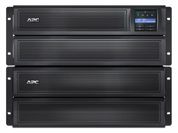 APC Smart-UPS X SMX2200HV | 2200 VA / 1980 W | 4U Rack/Tower Convertible | 8x IEC C13 & 2x IEC C19 Stopcontacten | Zuivere Sinusgolf | AVR Spanningsregeling | LCD-scherm | Uitbreidbare Runtime