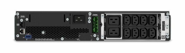 APC Smart-UPS SRT3000RMXLI | 3000 VA / 2700 W | 2U Rackmount | 8x IEC C13 & 2x IEC C19 Stopcontacten | Dubbele Conversie Online | Zuivere Sinusgolf | AVR Spanningsregeling | LCD-scherm | Uitbreidbare Runtime