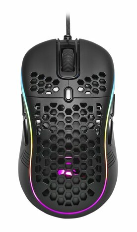 Sharkoon Light² S | Bekabelde Gaming Muis | Links- en Rechtshandig | USB-A | 6200 DPI | Zwart