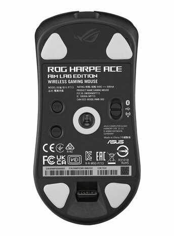 ASUS ROG Harpe Ace Aim Lab Edition | Ambidextrous Draadloze Muis | RF-Draadloos + Bluetooth + USB-A | 36.000 DPI | Zwart