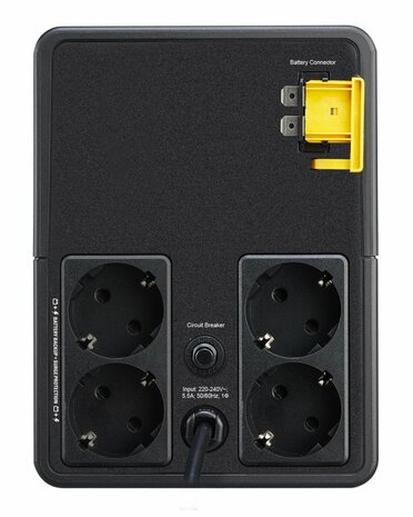 APC Easy-UPS BVX1200LI-GR | 1200 VA / 650 W | 4x Schuko Stopcontacten | AVR Spanningsregeling | LED-statusindicator | Tower UPS