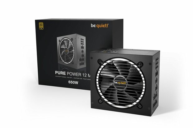 be quiet! Pure Power 12 M | 650 Watt Gold ATX 3.0 PSU | Modulair | Power Supply | Voeding