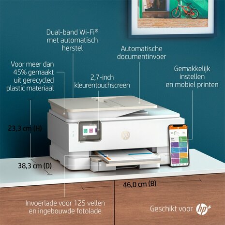 HP ENVY HP Inspire 7920e All-in-One printer, Kleur, Printer voor Thuis en thuiskantoor, Printen, kopiëren, scannen, Draadloos; HP+; Geschikt voor HP Instant Ink; Automatische documentinvoer