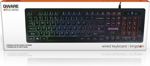 QWARE Wired keyboard Kingston Zwart