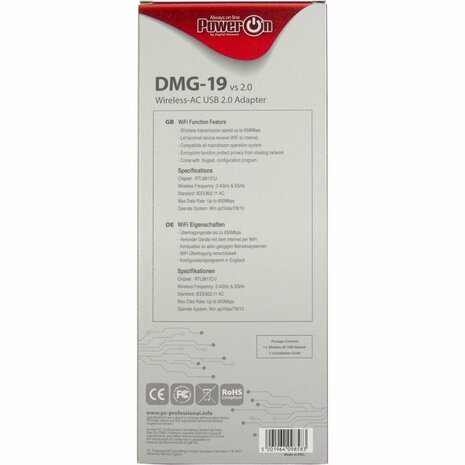 Inter-Tech DMG-19 USB WLAN Adapter 650 Mbit/s