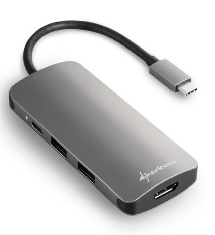 Sharkoon DUB-CMPA | Multiport Adapter | USB-C 3.2 Gen 1 | Grijs