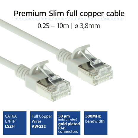 ACT netwerkkabel | Cat6a | U/FTP (STP) | 2 m | Grijs | DC7002