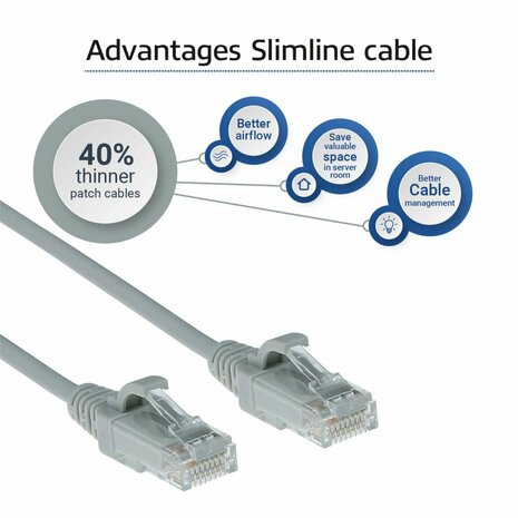 ACT netwerkkabel | Cat6 | U/UTP (UTP) | 3 m | Grijs | DC9003