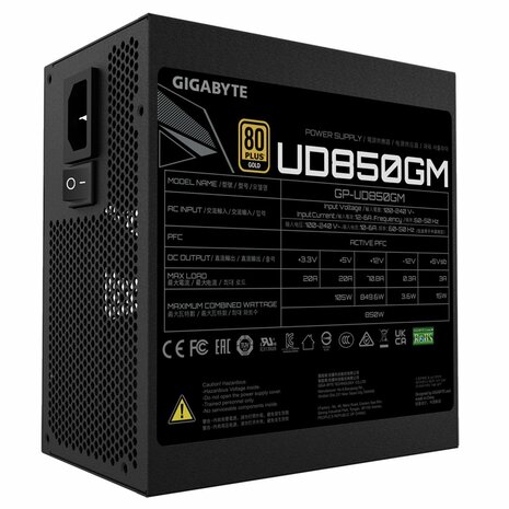 Gigabyte UD850GM | 850 Watt Gold ATX PSU | Modulair | Power Supply | Voeding