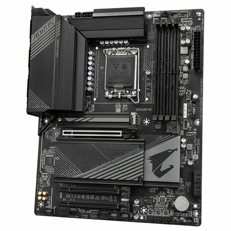 Gigabyte B760 AORUS ELITE AX (rev. 1.0) | Socket LGA 1700 | Intel B760 | 4xDDR5 | Micro-ATX | Moederbord