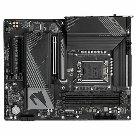 Gigabyte B760 AORUS ELITE AX (rev. 1.0) | Socket LGA 1700 | Intel B760 | 4xDDR5 | Micro-ATX | Moederbord