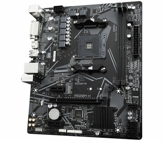 Gigabyte A520M H (rev. 1.0) | Socket AM5 | AMD A520 | 2xDDR4 | Micro-ATX | Moederbord